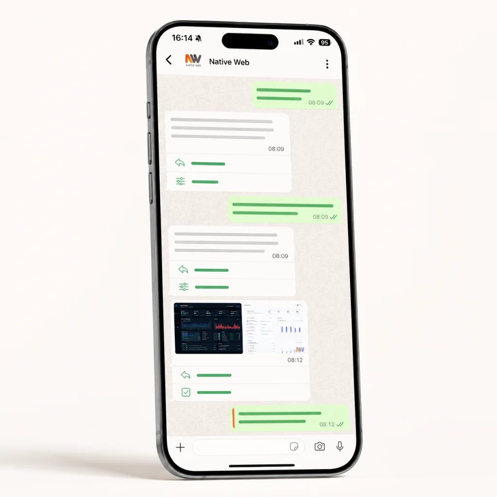 Illustration du service Publication réseaux sociaux depuis WhatsApp