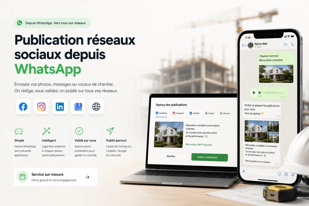 illustration du produit publication réseaux sociaux depuis whatsapp